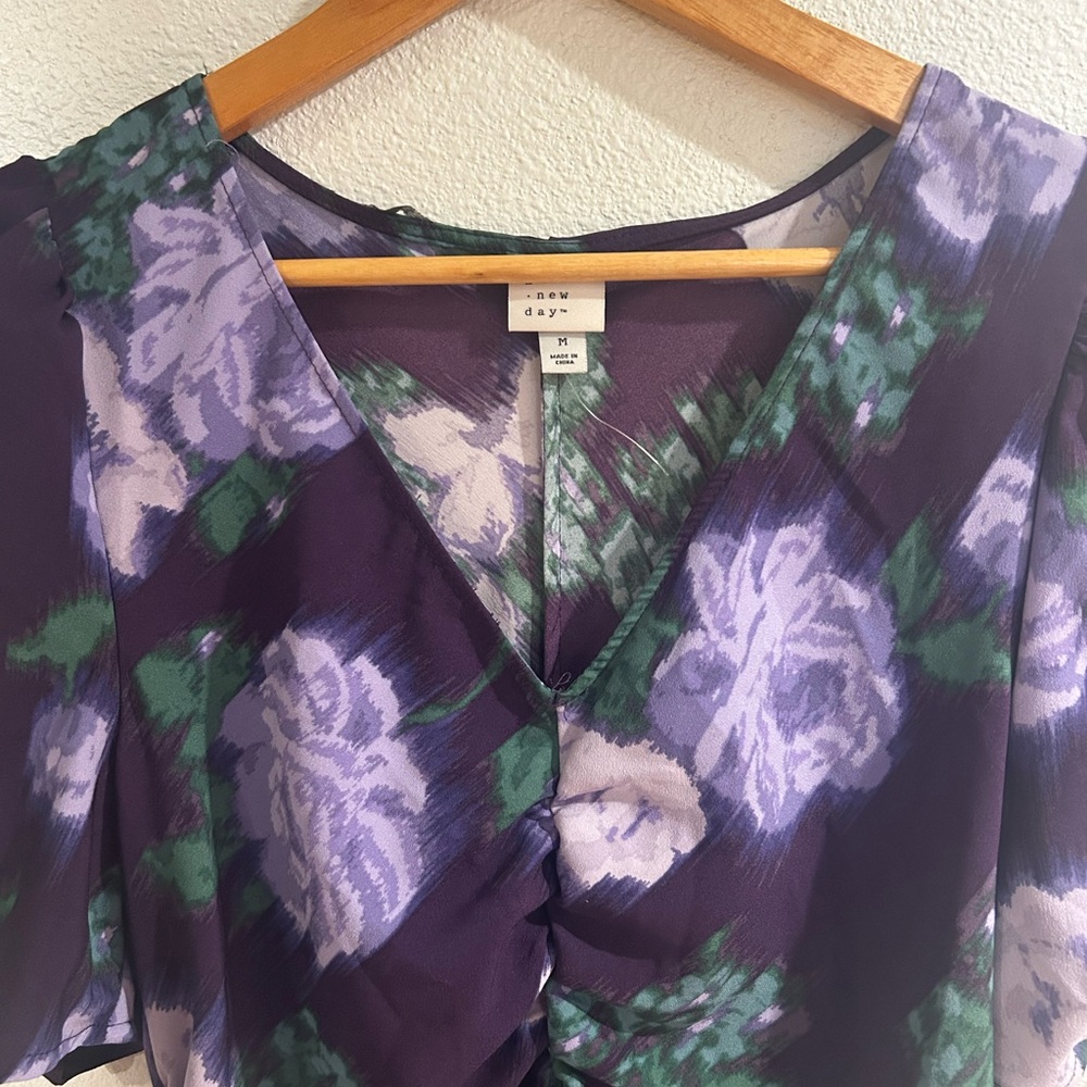 Purple and Green Floral Dress